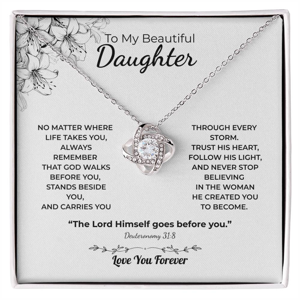 Love Knot Necklace For Daughter – God Goes Before