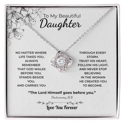 Love Knot Necklace For Daughter – God Goes Before