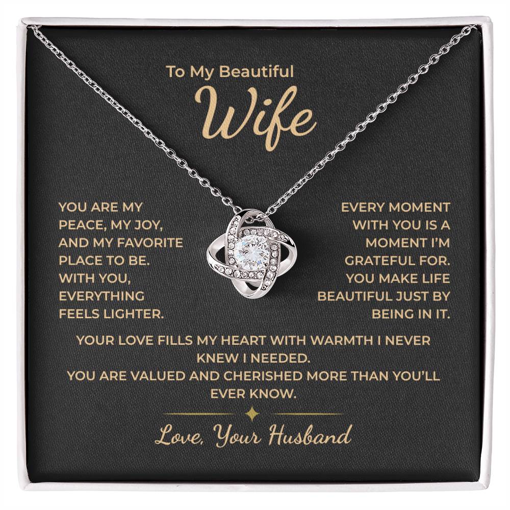 To My Wife – You Make Life Lighter and More Beautiful Necklace