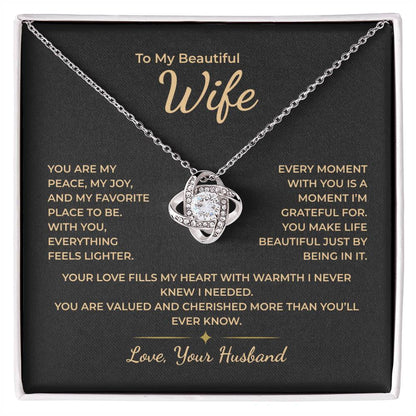 To My Wife – You Make Life Lighter and More Beautiful Necklace