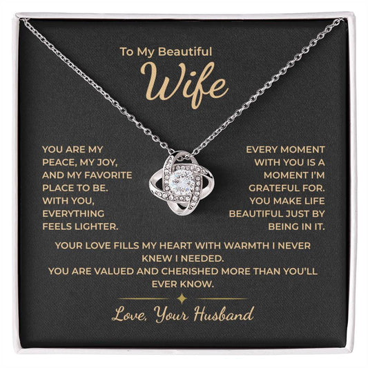 To My Wife – You Make Life Lighter and More Beautiful Necklace