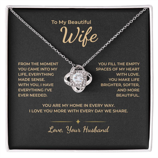 To My Wife – You Fill the Empty Spaces of My Heart Necklace