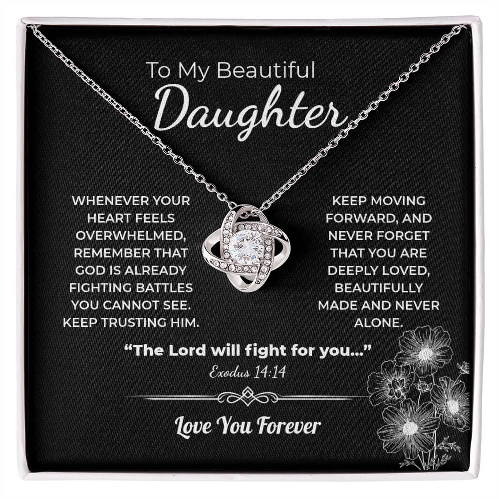 "You Are Never Alone" Gift for Daughter - Love Knot Necklace