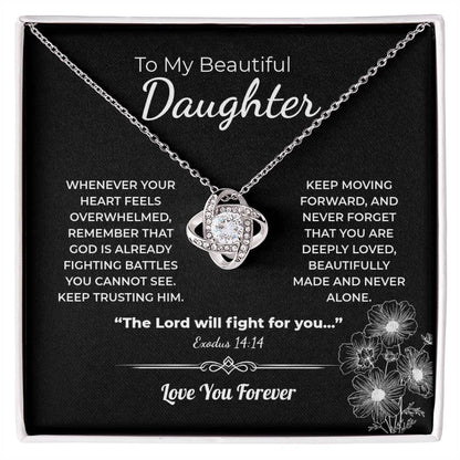 "You Are Never Alone" Gift for Daughter - Love Knot Necklace