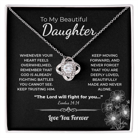 "You Are Never Alone" Gift for Daughter - Love Knot Necklace