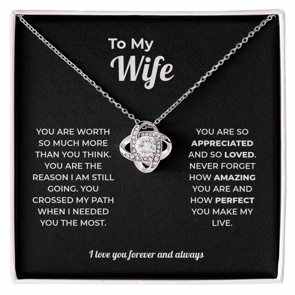 "You Crossed My Path" Gift for Wife - Love Knot Necklace