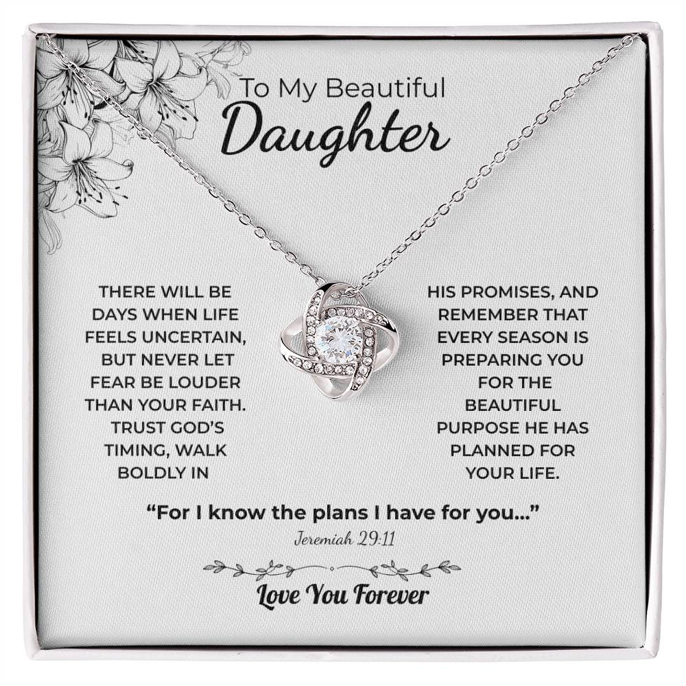 Love Knot Necklace For Daughter – Trust God’s Timing