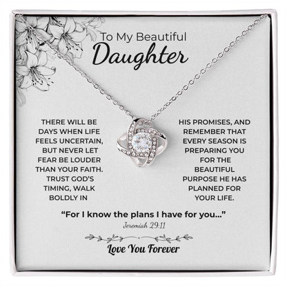Love Knot Necklace For Daughter – Trust God’s Timing