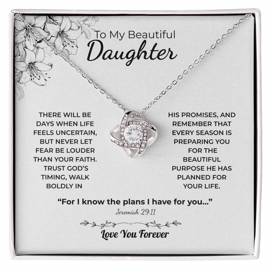 Love Knot Necklace For Daughter – Trust God’s Timing