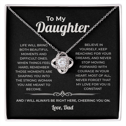 "Always Cheering You On" Gift From Dad - Love Knot Necklace