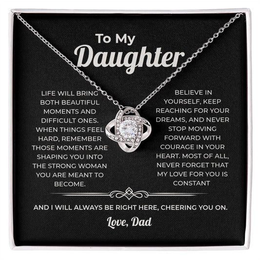 "Always Cheering You On" Gift From Dad - Love Knot Necklace