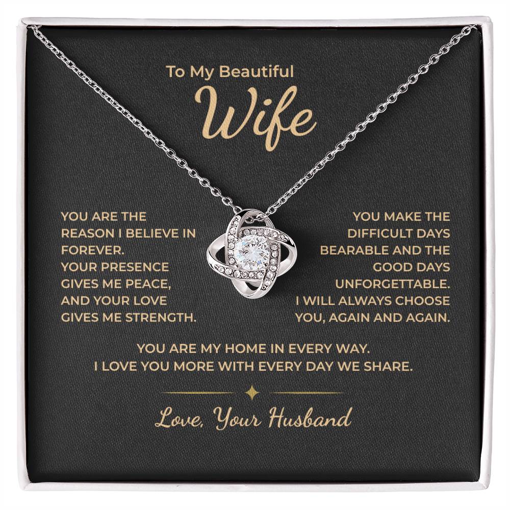 To My Wife – I Will Always Choose You Again and Again Necklace