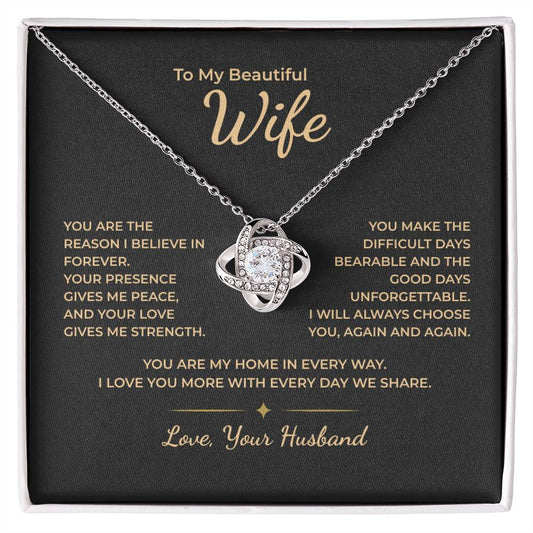To My Wife – I Will Always Choose You Again and Again Necklace