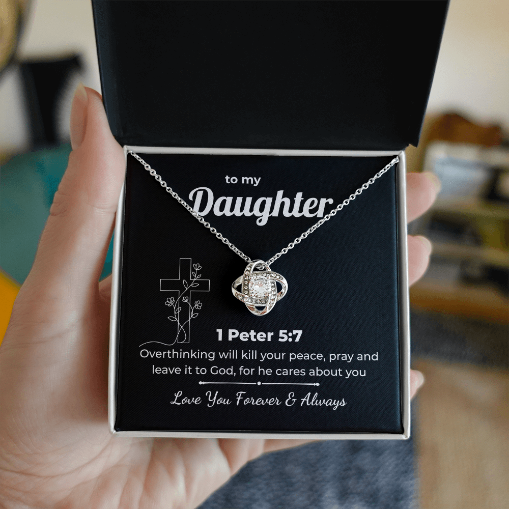 Faith Love Knot for Daughter – 1 Peter 5:7