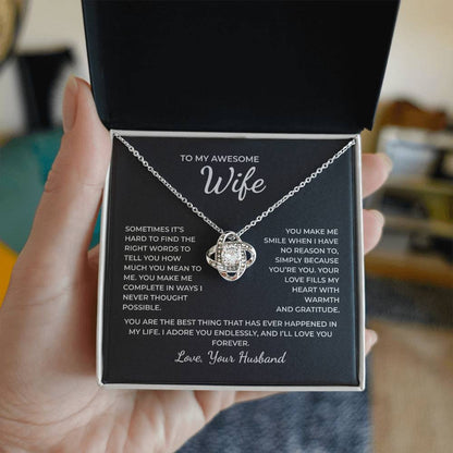To My Wife – You Make My Life Complete in Every Beautiful Way Necklace