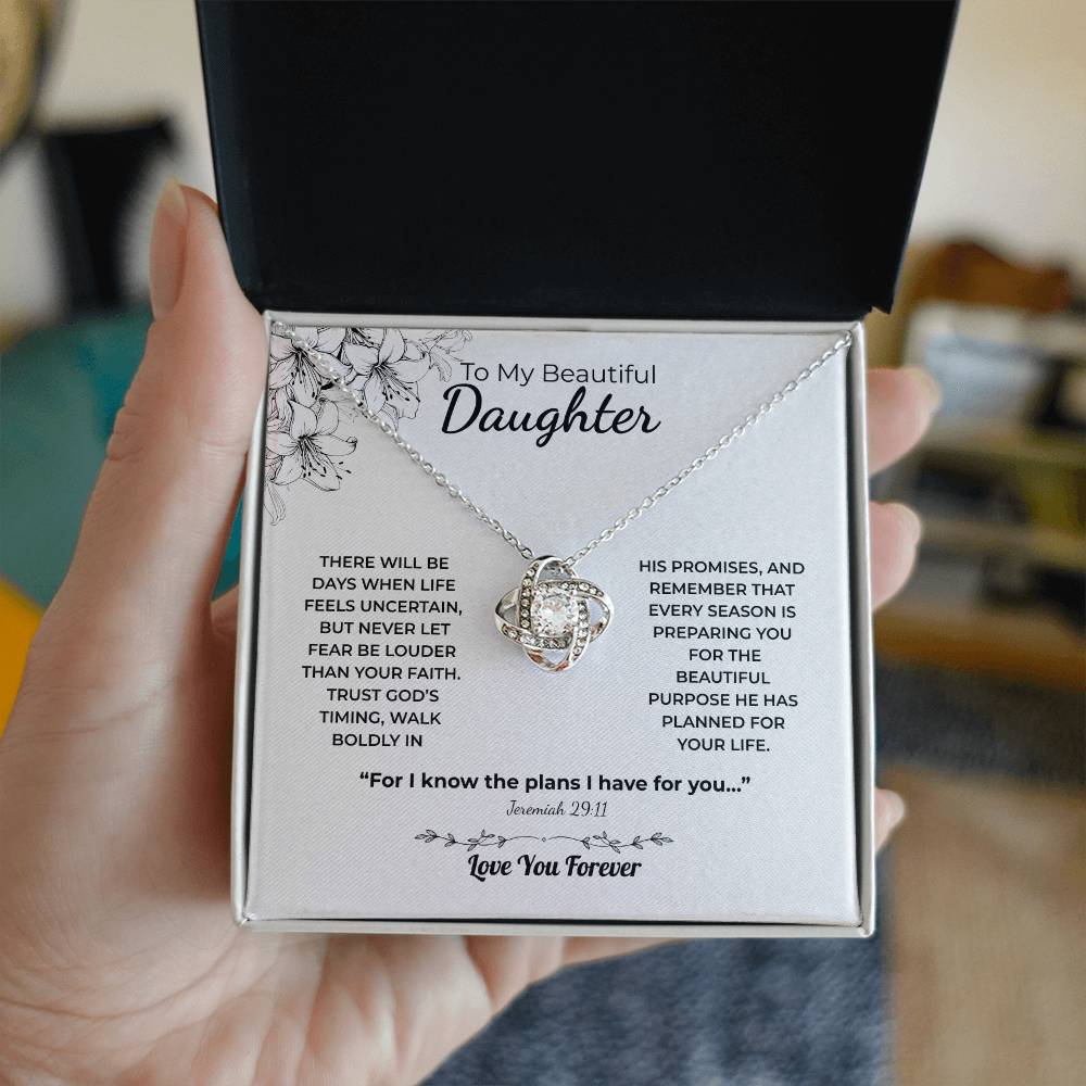 Love Knot Necklace For Daughter – Trust God’s Timing