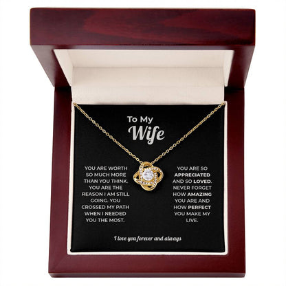 "You Crossed My Path" Gift for Wife - Love Knot Necklace