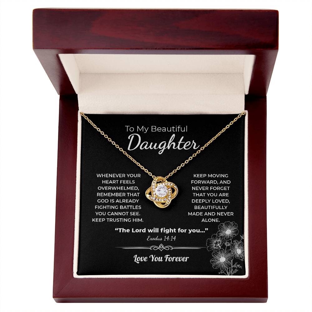 "You Are Never Alone" Gift for Daughter - Love Knot Necklace