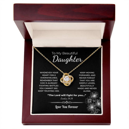 "You Are Never Alone" Gift for Daughter - Love Knot Necklace