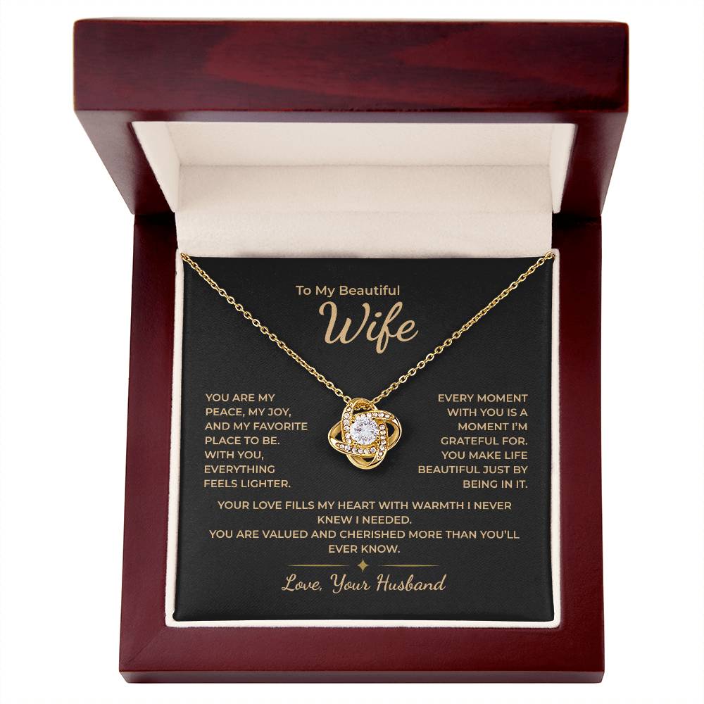 To My Wife – You Make Life Lighter and More Beautiful Necklace