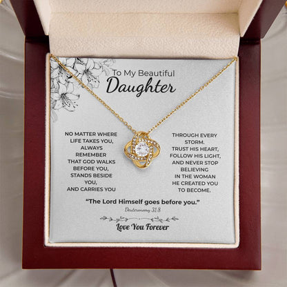 Love Knot Necklace For Daughter – God Goes Before
