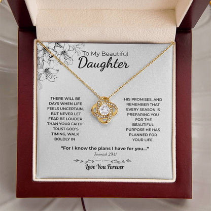 Love Knot Necklace For Daughter – Trust God’s Timing