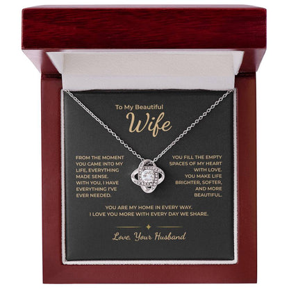 To My Wife – You Fill the Empty Spaces of My Heart Necklace