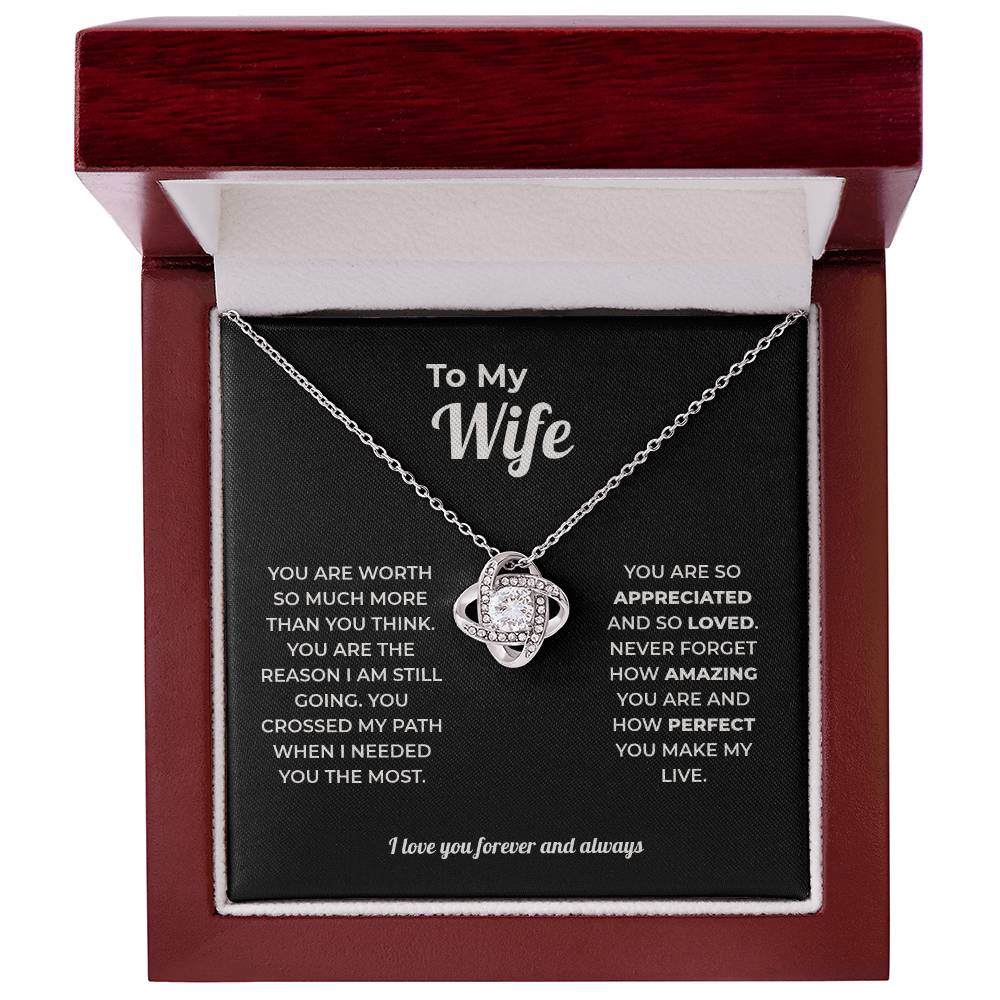 "You Crossed My Path" Gift for Wife - Love Knot Necklace