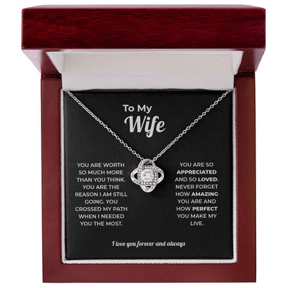 "You Crossed My Path" Gift for Wife - Love Knot Necklace