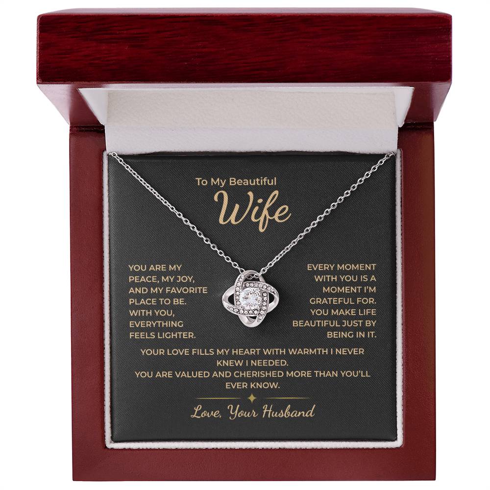 To My Wife – You Make Life Lighter and More Beautiful Necklace