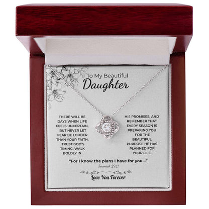 Love Knot Necklace For Daughter – Trust God’s Timing