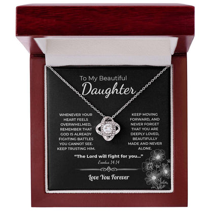 "You Are Never Alone" Gift for Daughter - Love Knot Necklace