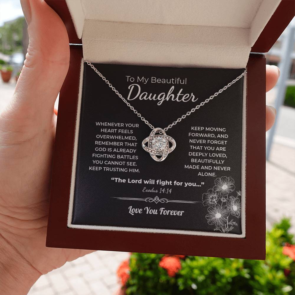 "You Are Never Alone" Gift for Daughter - Love Knot Necklace