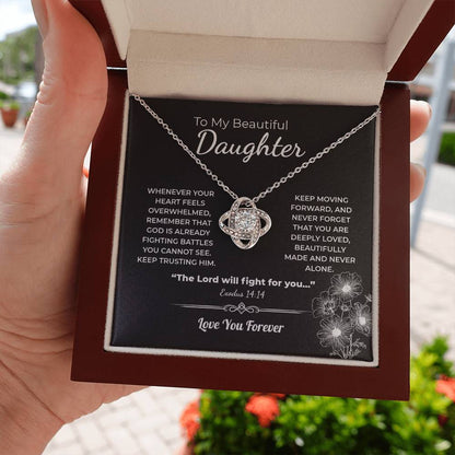"You Are Never Alone" Gift for Daughter - Love Knot Necklace