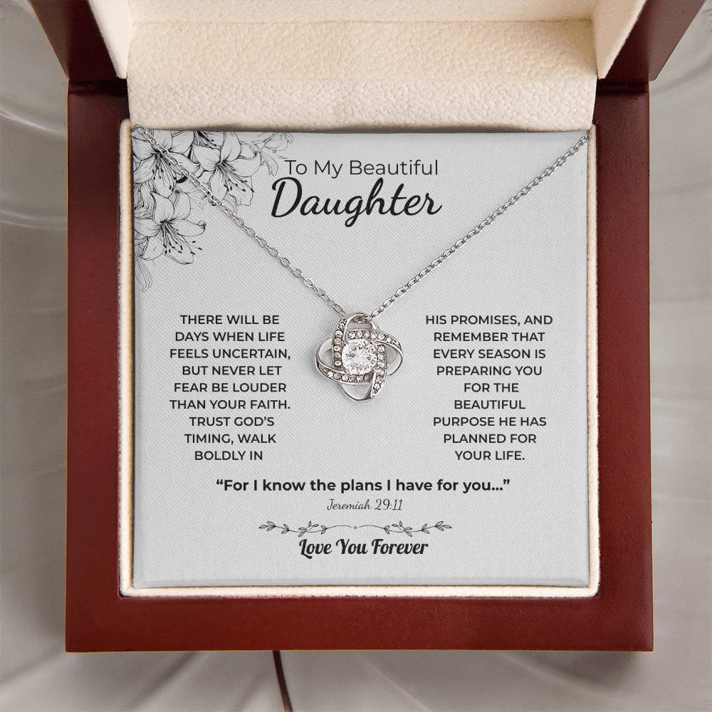 Love Knot Necklace For Daughter – Trust God’s Timing