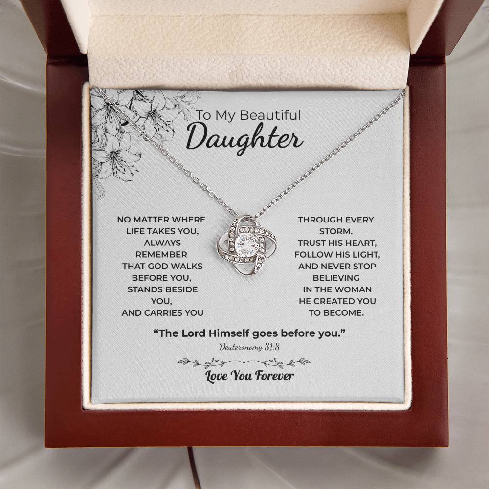 Love Knot Necklace For Daughter – God Goes Before
