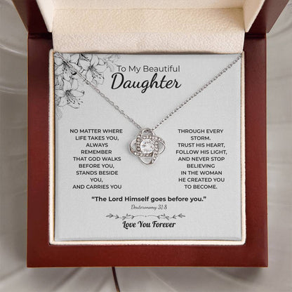 Love Knot Necklace For Daughter – God Goes Before