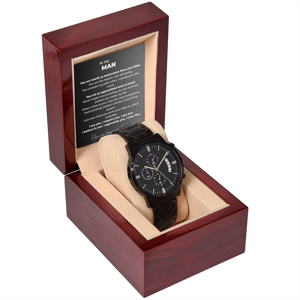 Black Chronograph Watch for Man – You Are Worth So Much