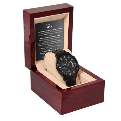 Black Chronograph Watch for Man – You Are Worth So Much