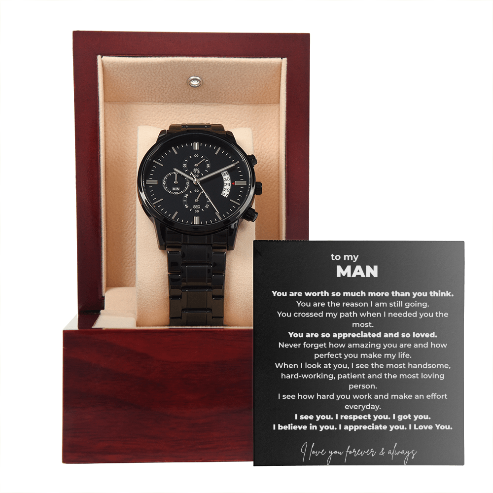 Black Chronograph Watch for Man – You Are Worth So Much