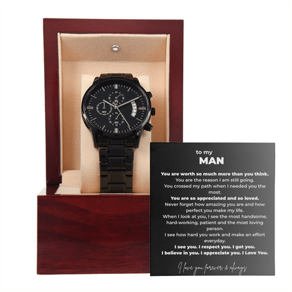 Black Chronograph Watch for Man – You Are Worth So Much