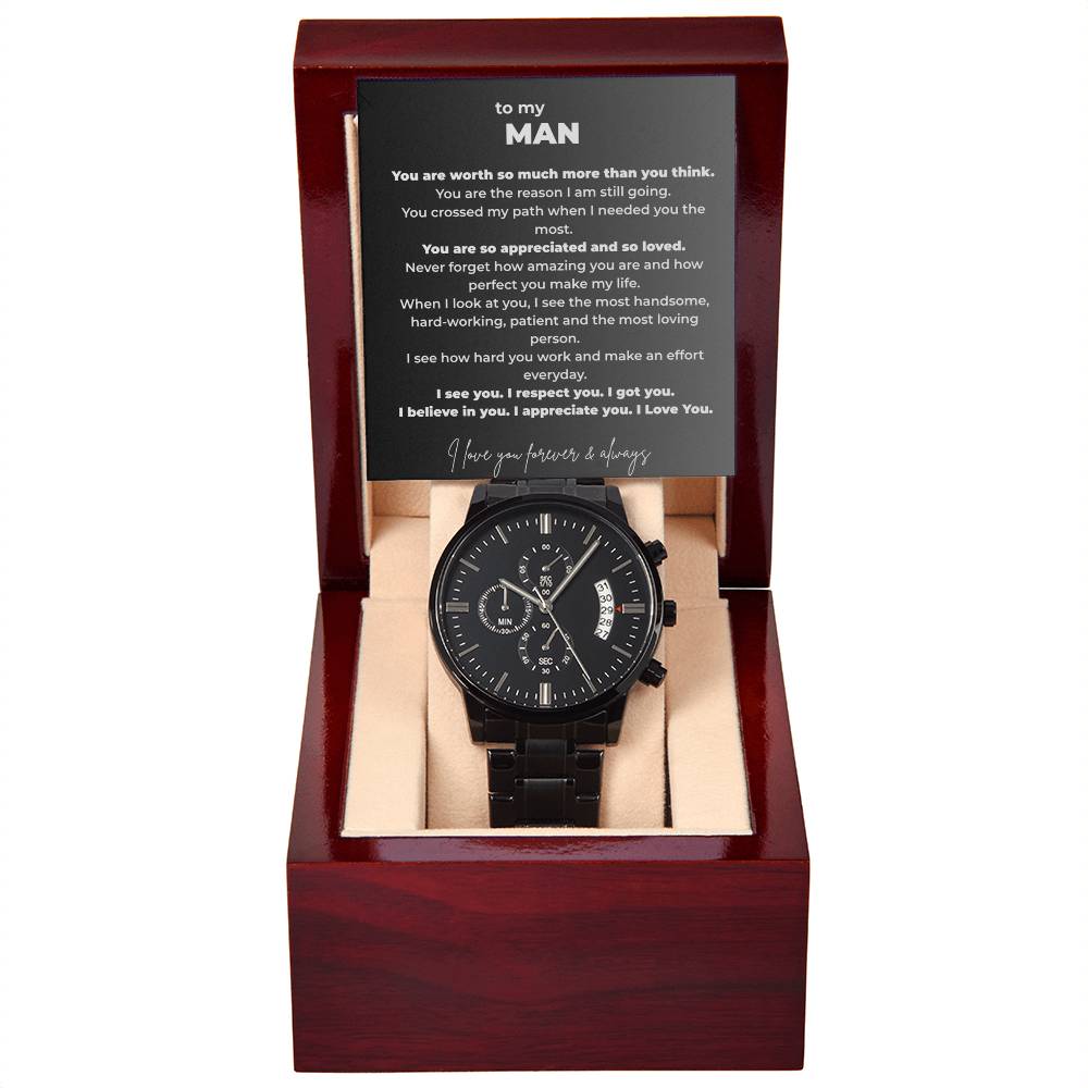 Black Chronograph Watch for Man – You Are Worth So Much