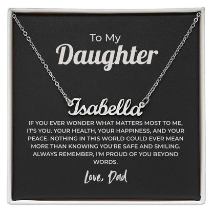 "Proud of You Beyond Words" Gift From Dad - Name Necklace
