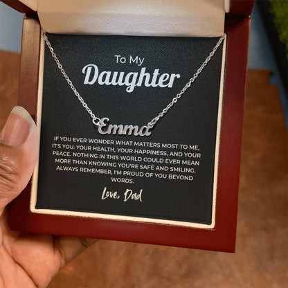 "Proud of You Beyond Words" Gift From Dad - Name Necklace