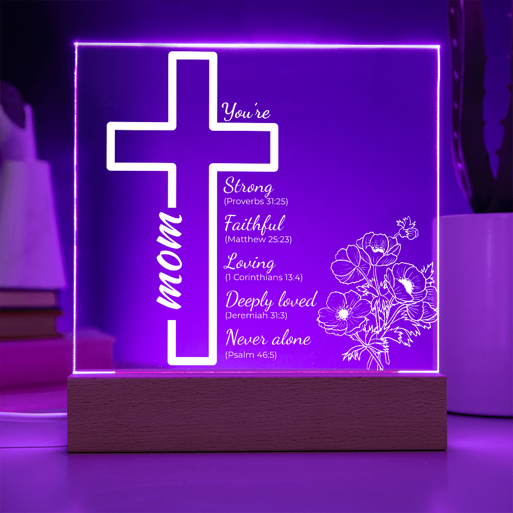Christian Mom LED Lamp – Bible Verse Affirmations