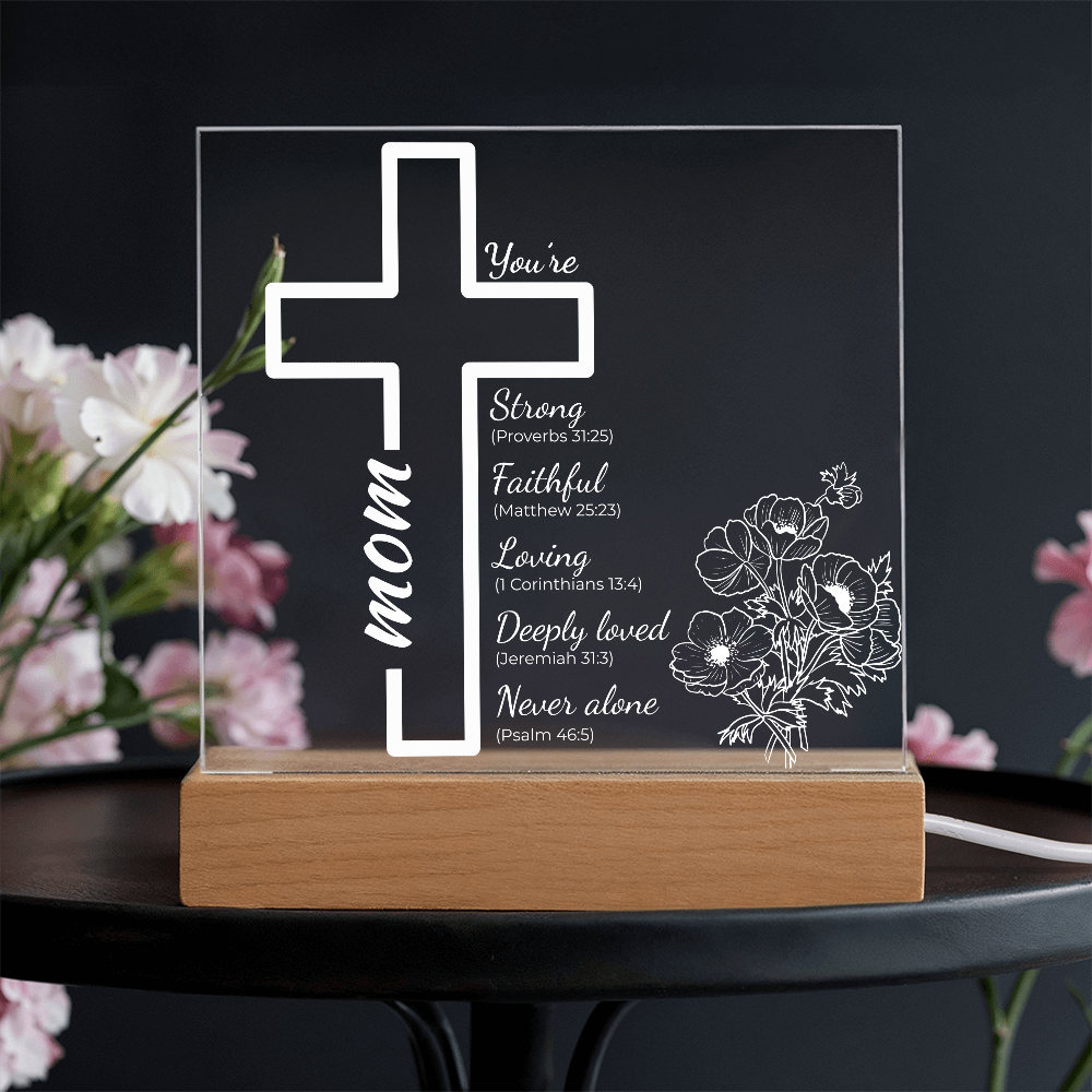 Christian Mom LED Lamp – Bible Verse Affirmations