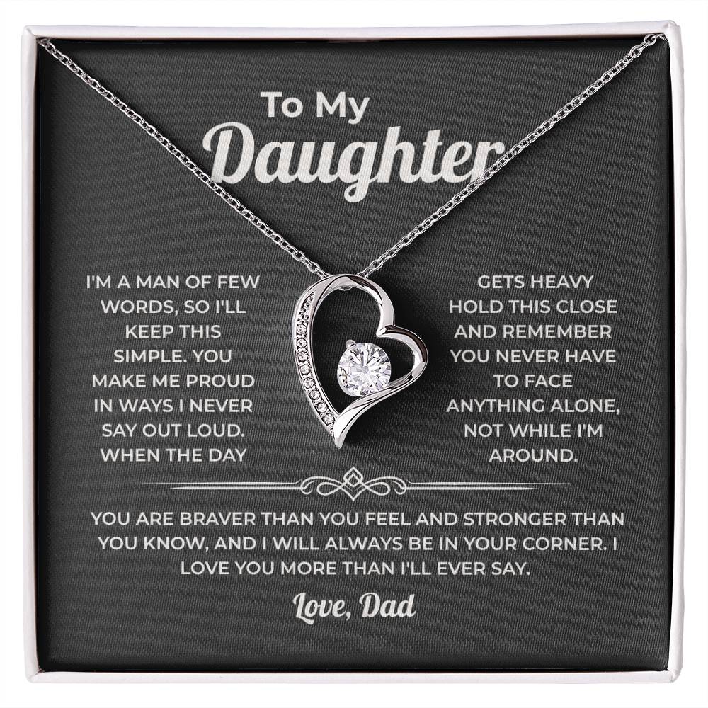 "More Than I'll Ever Say" Gift From Dad - Forever Love Heart Necklace