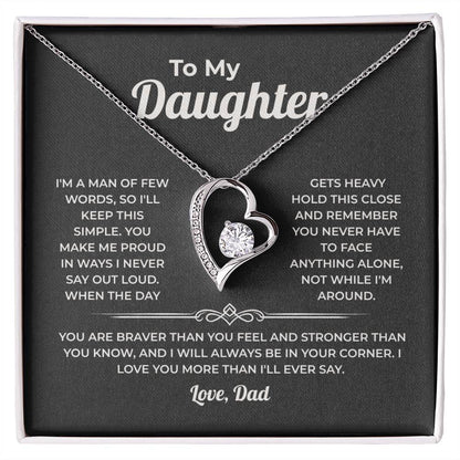 "More Than I'll Ever Say" Gift From Dad - Forever Love Heart Necklace