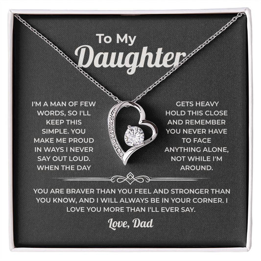 "More Than I'll Ever Say" Gift From Dad - Forever Love Heart Necklace