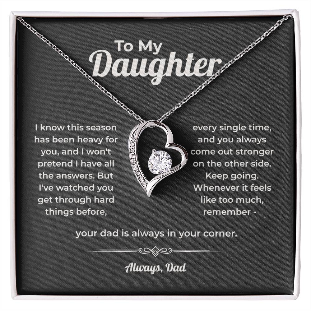 "Always In Your Corner" Gift From Dad - Forever Love Heart Necklace